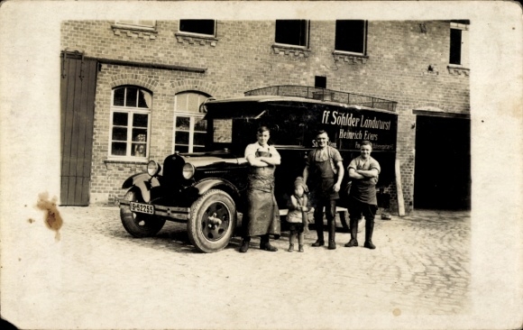 Foto Ak Söhlde in Niedersachsen, Metzgerei Heinrich Evers, Lieferwagen Söhlder Landwurst