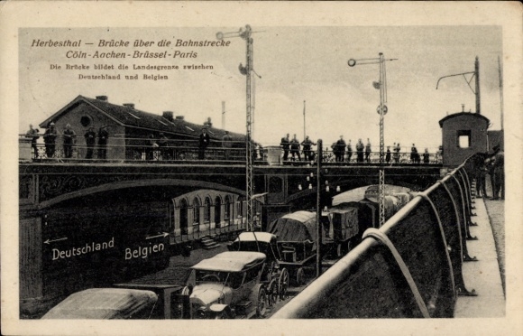 Ak Herbesthal Lontzen Wallonien Lüttich, Brücke über die Bahnstrecke Köln Aachen Brüssel Paris