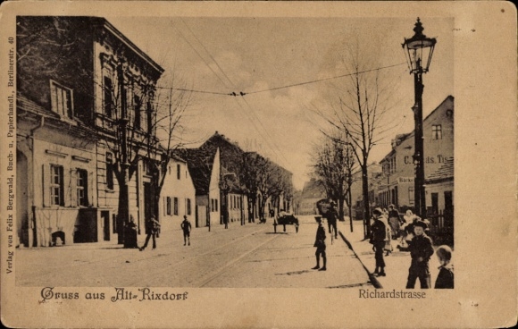 Ak Berlin Neukölln Rixdorf, Richard-Straße, Passanten