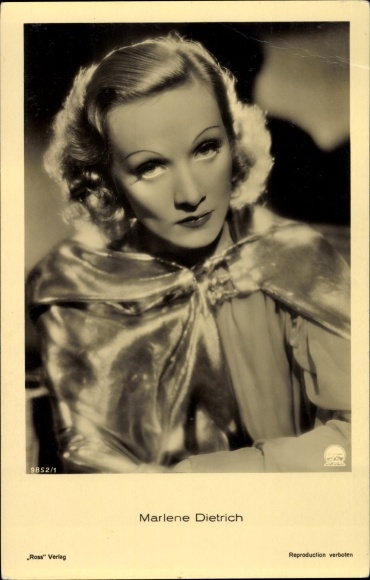 Ak Schauspielerin und Sängerin Marlene Dietrich, Portrait