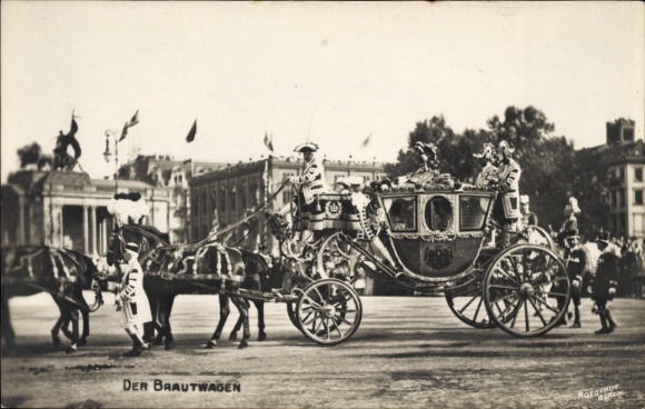 Ak Brautwagen, Vermählung Kronprinz Wilhelm von Preußen, Cecilie