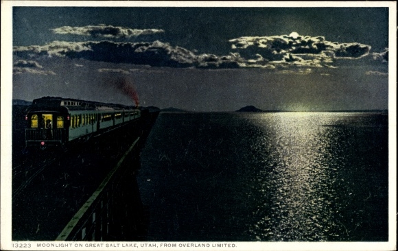 Ak Utah Vereinigte Staaten, Mondlicht am Great Salt Lake