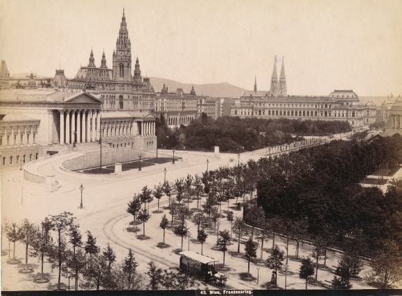 Foto Wien, Franzensring, Stephansdom, Pferdebahn