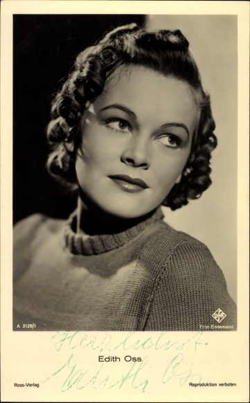 Ak Schauspielerin Edith Oss, Portrait, Ross Verlag A 3129 / 1, Ufa Film