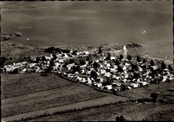 Ak Hegne Allensbach am Bodensee, Fliegeraufnahme, Campingplatz