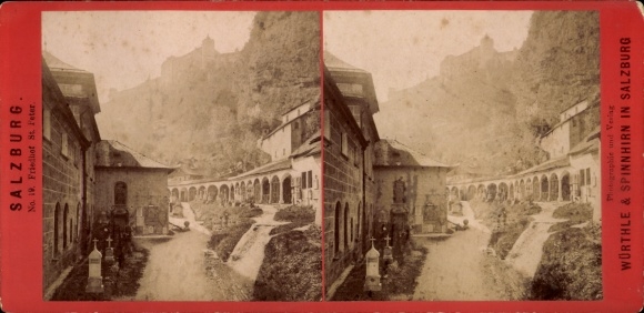 Stereo Foto Salzburg in Österreich, Friedhof Sankt Peter