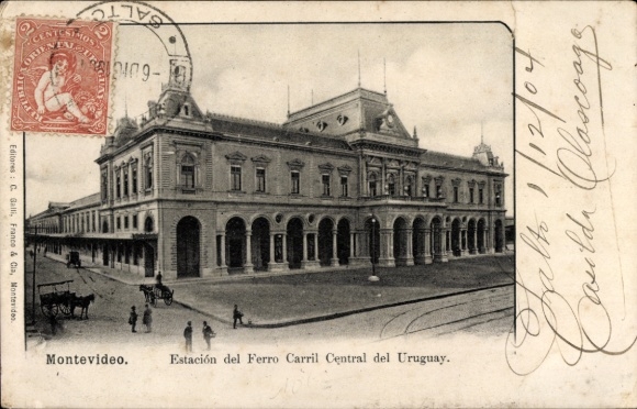 Ak Montevideo Uruguay, Bahnhof