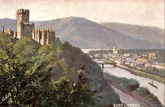 6 Künstler AK im Umschlag Rheinburgen II, Oilette Serie von Noel Beraud