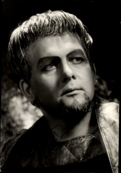 Foto Opernsänger Karl Ridderbusch, König Heinrich, Bayreuther Festspiele, Portrait, Autogramm