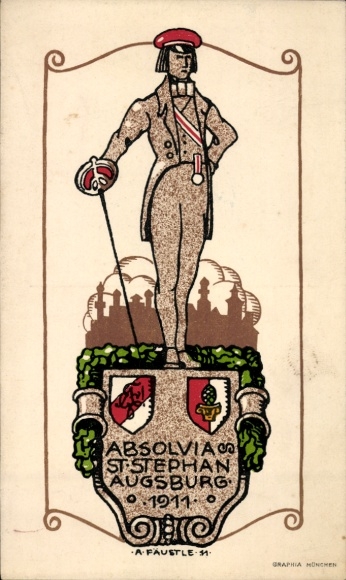Studentika Ak Augsburg in Schwaben, Absolvia St. Stephan 1911