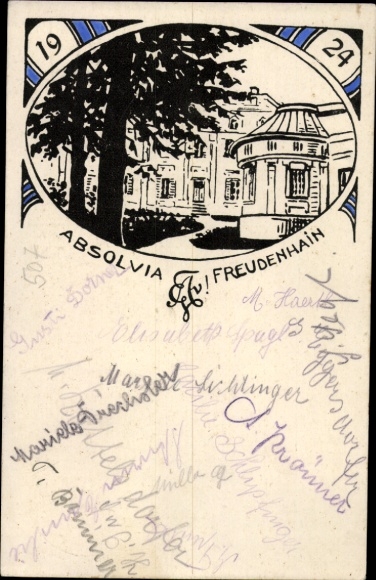 Studentika Ak Freudenhain Passau an der Donau, Absolvia 1924