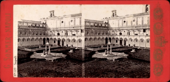 Stereo Foto Napoli Neapel Campania, Kloster S. Martino, Fotograf G. Sommer
