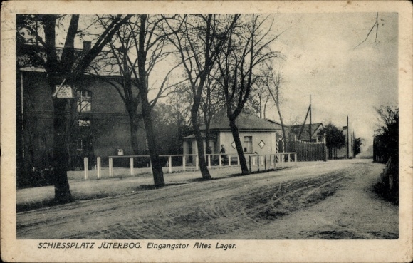 Ak Altes Lager bei Jüterbog in Brandenburg, Schießplatz, Eingangstor