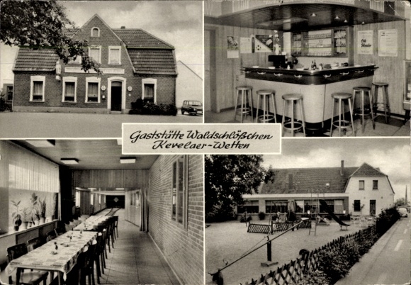 Ak Wetten Kevelaer am Niederrhein, Gaststätte Waldschlösschen, Kegelbahn, Spielplatz
