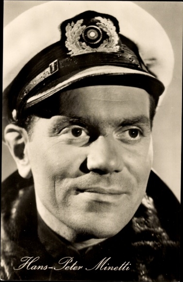 Ak Schauspieler Hans Peter Minetti, Portrait, Kapitänsmütze, DEFA Film, Im Sonderauftrag