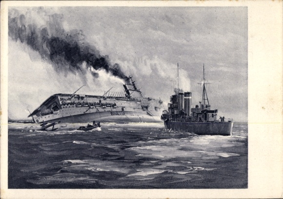 Ak Versenkung des englischen Flugzeugträgers Courageous durch ein deutsches U-Boot