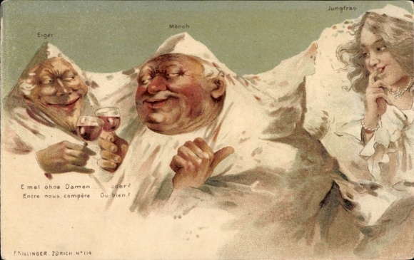 Litho Kanton Bern, Eiger, Mönch, Jungfrau, Berggesichter, F. Killinger 114