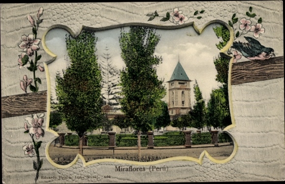 Passepartout Ak Miraflores Peru, Turm