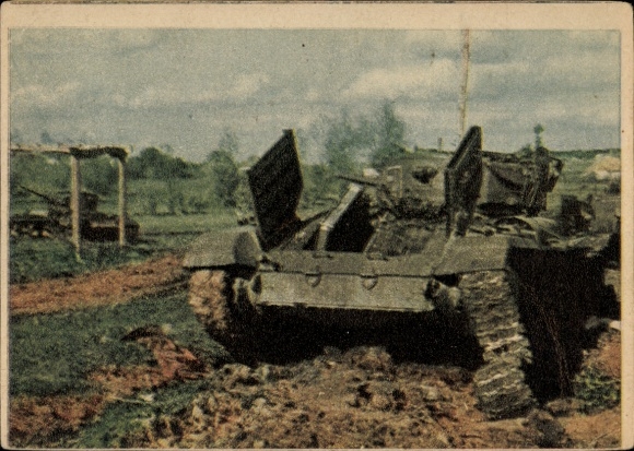 Ak Abgeschossener Sowjetpanzer, 2. WK