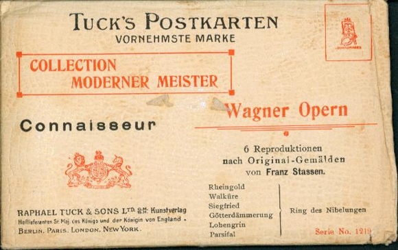 6 Künstler AK im Umschlag von Franz Stassen, Wagner Opern, Collection Moderner Meister