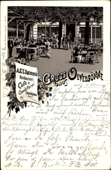 Litho Hamburg Altona Oevelgönne, Restaurant und Cafe von A. C. T. Sievert