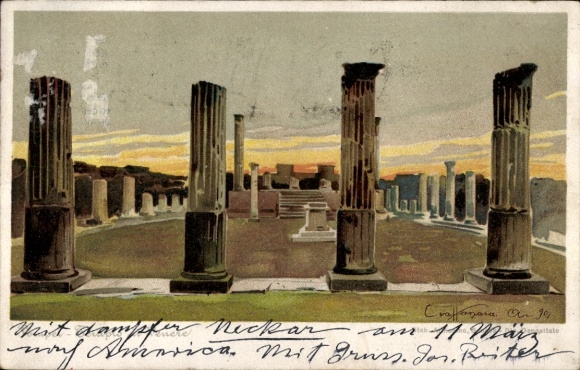 Künstler Litho Craffonara, Aurelio, Pompei Campania, Tempio di Venere
