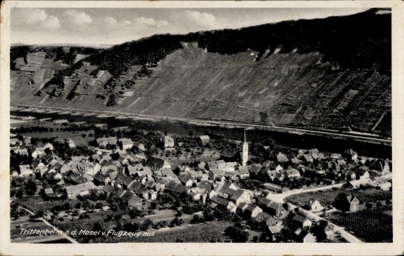 Ak Trittenheim an der Mosel, Luftaufnahme