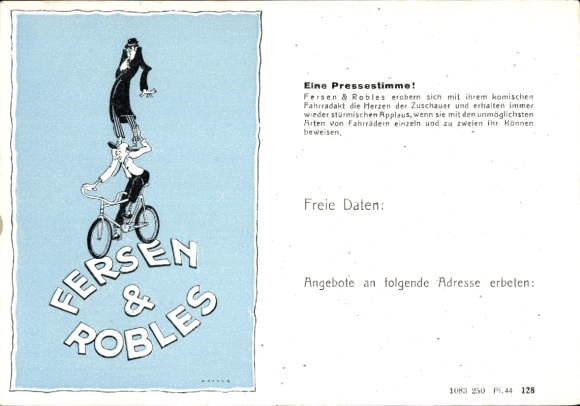 Ak Zirkus, Fahrrad-Künstler Fersen & Robles