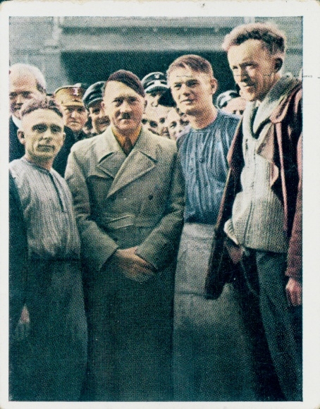 Sammelbild Der Staat der Arbeit und des Friedens, Hitler und Arbeiter in Siemensstadt