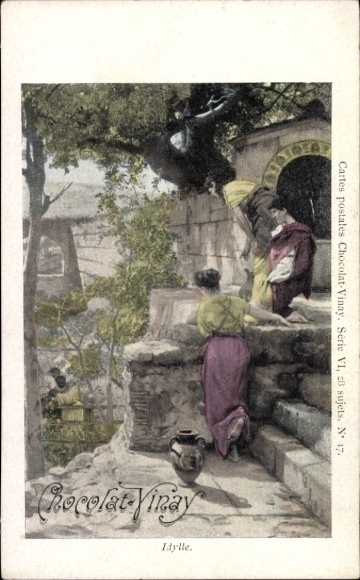 Künstler Ak Idylle, Chocolat-Vinay, Reklame