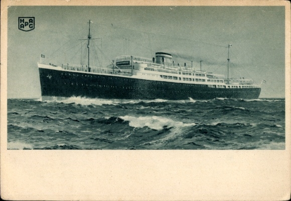 Ak Dampfer der HAPAG Gesellschaft auf hoher See