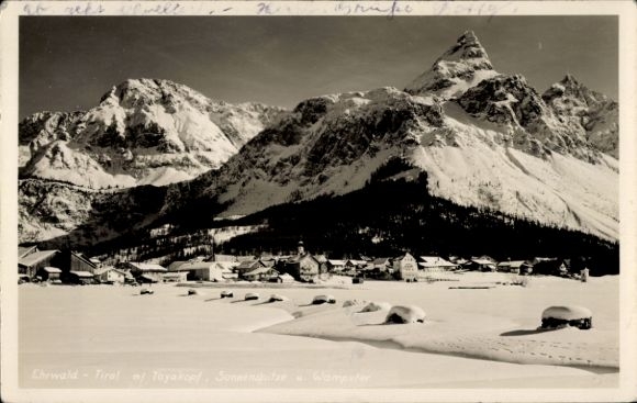 Ak Ehrwald in Tirol, Winterpanorama