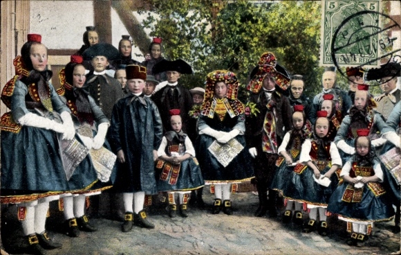 Ak Hessische Trachten, Schwälmer Hochzeit