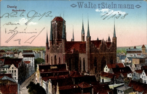 Ak Gdańsk Danzig,  Marienkirche, Walter Steinmann, 