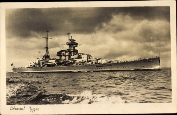 Ak Deutsches Kriegsschiff, Admiral Hipper, Kreuzer, Kriegsmarine