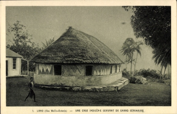 Ak Lano, Französisches Überseegebiet Wallis und Futuna, Insel Uvea, Une Case Indigène
