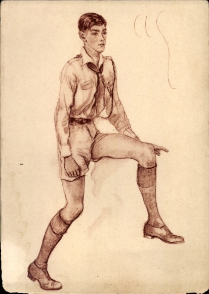 Künstler Ak Arthur Grunenberg, HJ, Hitlerjunge in Uniform, Jugendland-Postkarte 55