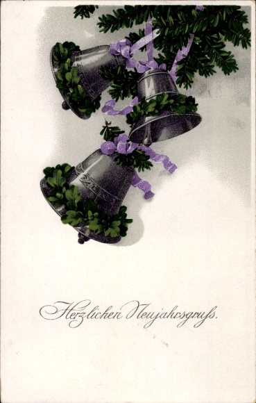 Ak Fröhliches Neujahr, Glocken