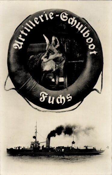 Ak Deutsches Kriegsschiff, Artillerie-Schulboot Fuchs, Reichsmarine