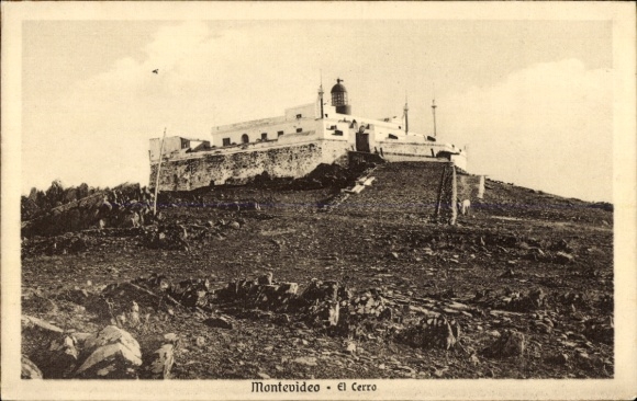 Ak Montevideo Uruguay, Montevideo El Cerro,  Festung, Berglandschaft