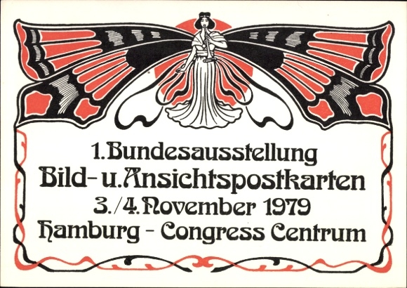 Schmetterling Ak 1. Bundesausstellung Bild und Ansichtspostkarten November 1979, Hamburg