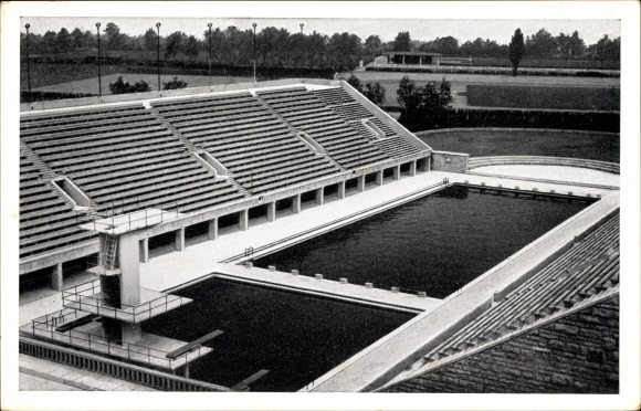 Ak Berlin Charlottenburg, Reichssportfeld, Das Schwimmstadion, Kampfbahn, Olympia 1936