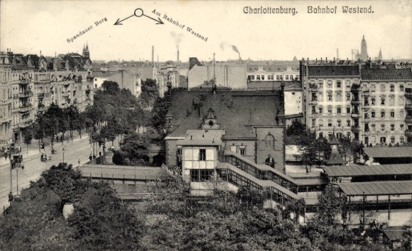 Ak Berlin Charlottenburg Westend, Bahnhof, Spandauer Berg