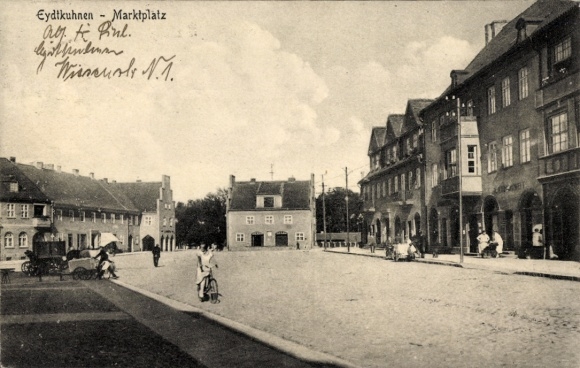 Ak Tschernyschewskoje Eydtkuhnen Ostpreußen, Marktplatz