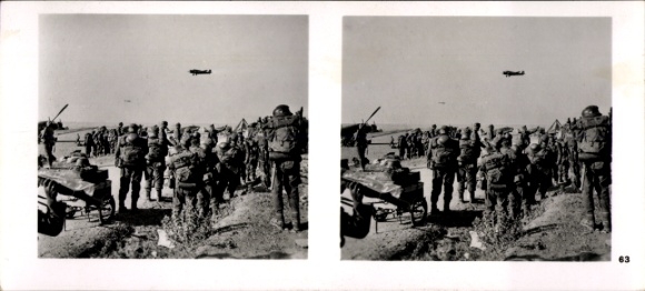Stereo Raumbild Foto Fliegen und Siegen Nr. 63, Gebirgsjäger auf Kreta