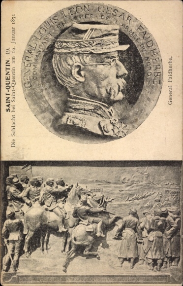 Ak Schlacht bei St. Quentin 1871, General Faidherbe, Relief