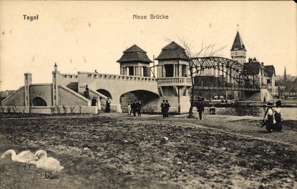 Ak Berlin Reinickendorf Tegel, Neue Brücke