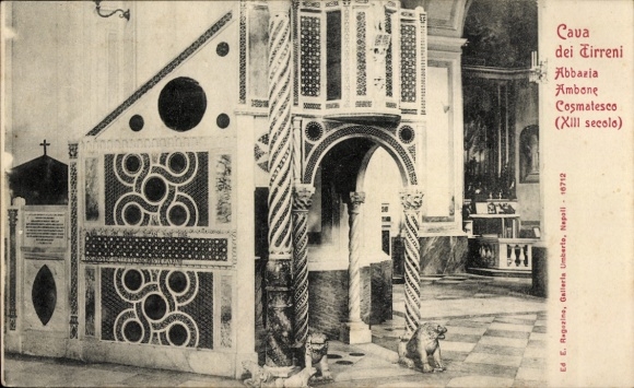Ak Cava de' Tirreni Campania,  Abbazia, Ambone, Cosmatesco, XIII secolo