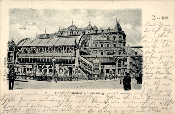 Ak Elberfeld Wuppertal, Schwebebahnhof Döppersberg