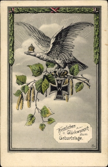 Ak Glückwunsch Geburtstag, Adler, Eisernes Kreuz